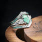 ?Bague en argent avec diamant turquoise naturelle