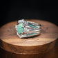 ?Bague en argent avec diamant turquoise naturelle-1