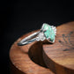 ?Bague en argent avec diamant turquoise naturelle-3