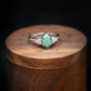 ?Bague en argent avec diamant turquoise naturelle-4