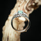 ?Bague en argent avec diamant turquoise naturelle-5