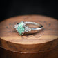 ?Bague en argent avec diamant turquoise naturelle-6